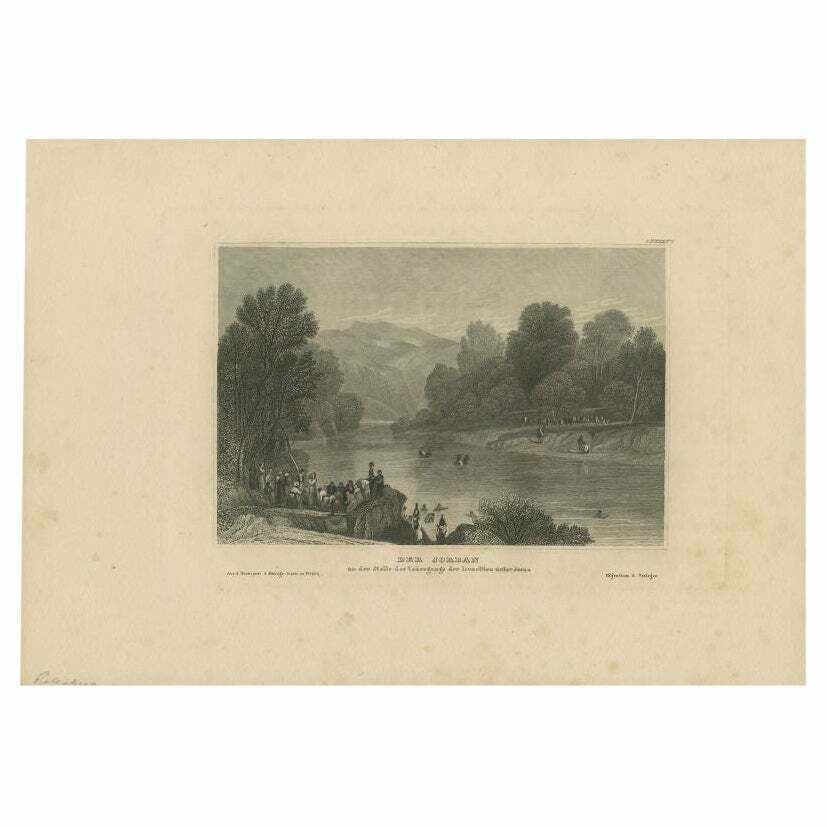 Antique Print Of The Jordan River By Meyer, 1837