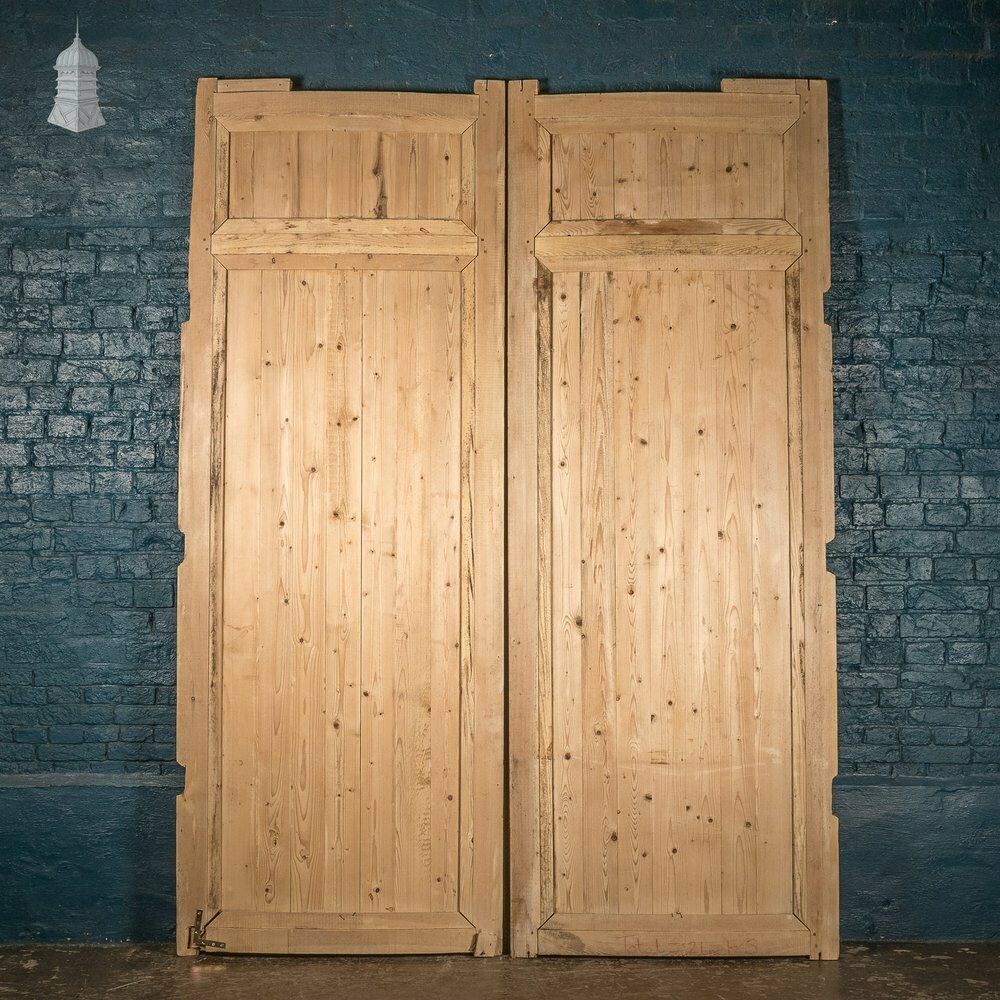 Curved Pine Panels, Late 19th C With Carved Floral Detail, Pair photo for sale