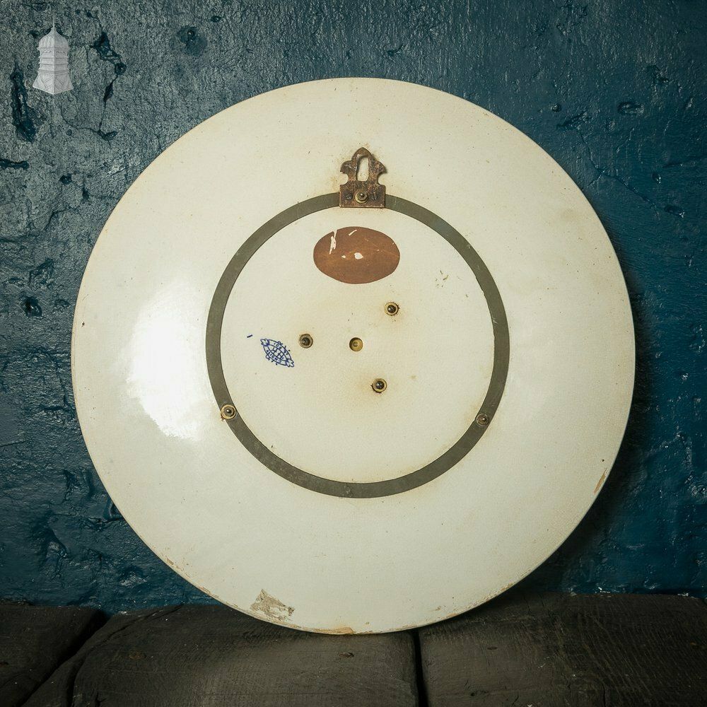 French Wall Clock, 19th C Brass And Blue And White Ceramic photo buy