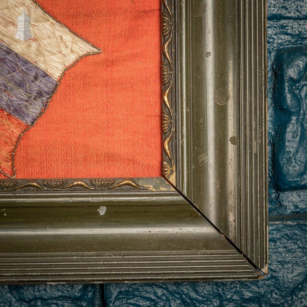 Allied Flags Embroidered Panel, ‘God Bless Your Victory Malta Souvenir’ Framed photo vinterior