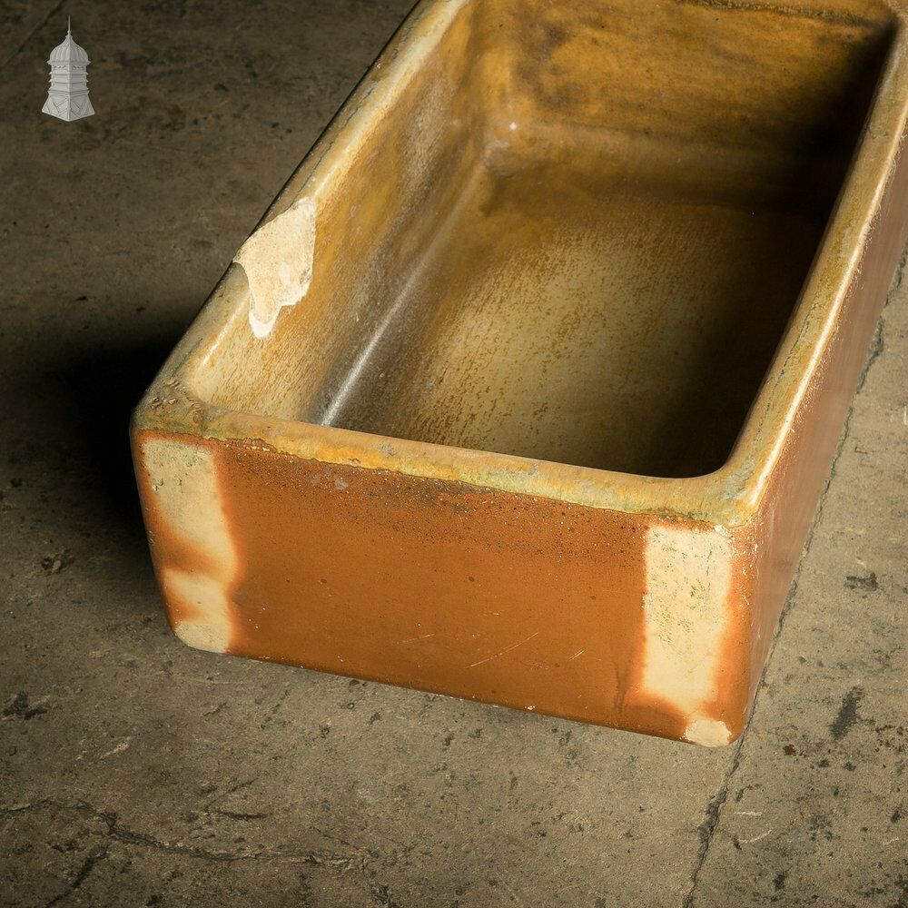 Trough Sink Planter, Worn Salt Glaze, Stamped ‘Hurlford By Kilmarnock’ photo Garden Decor