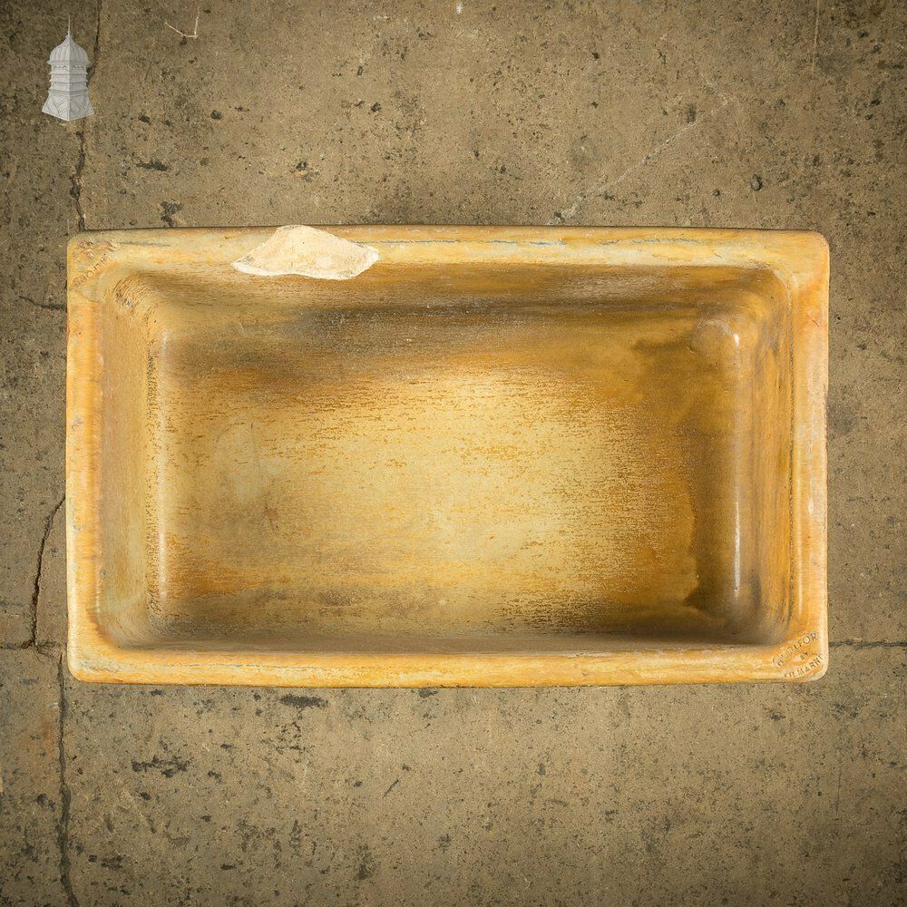 photo furniture Trough Sink Planter, Worn Salt Glaze, Stamped ‘Hurlford By Kilmarnock’