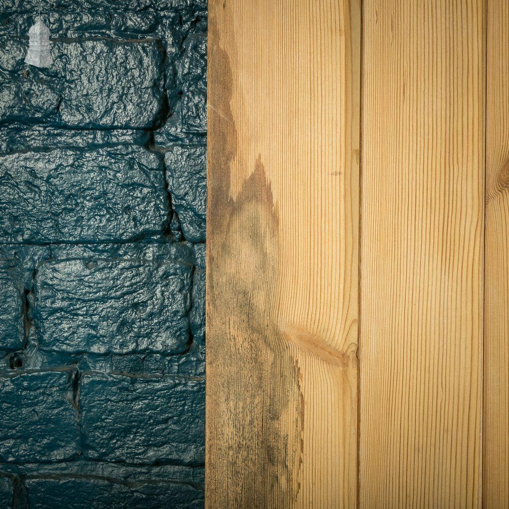 photo furniture Cottage Door, 19th C Paneled Pine With Stop Chamfer Detail