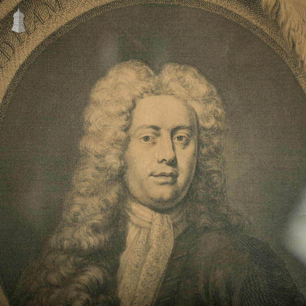 Sir William Wyndham, Framed Portrait Engraving C1820 photo furniture