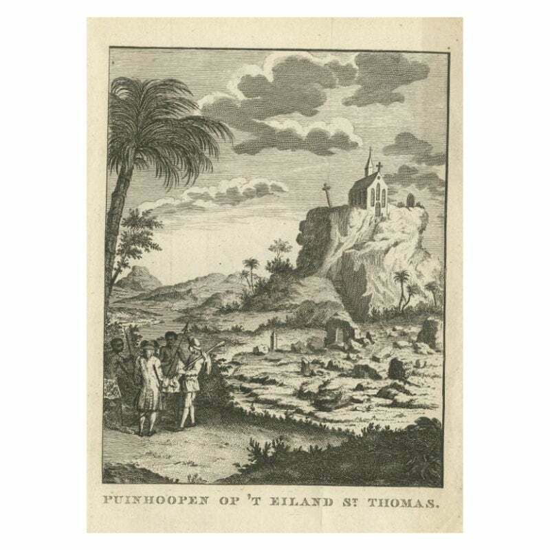 Antique Print Of The Island Of San Thome By Conradi, 1784