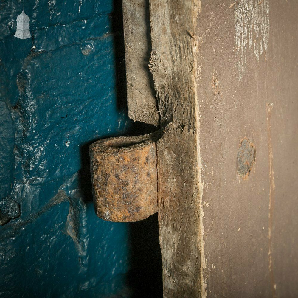 Hardwood Barn Door, 18th C Braced And Ledged With Period Repair And Distressed Brown Paint Finish photo Home Fixtures