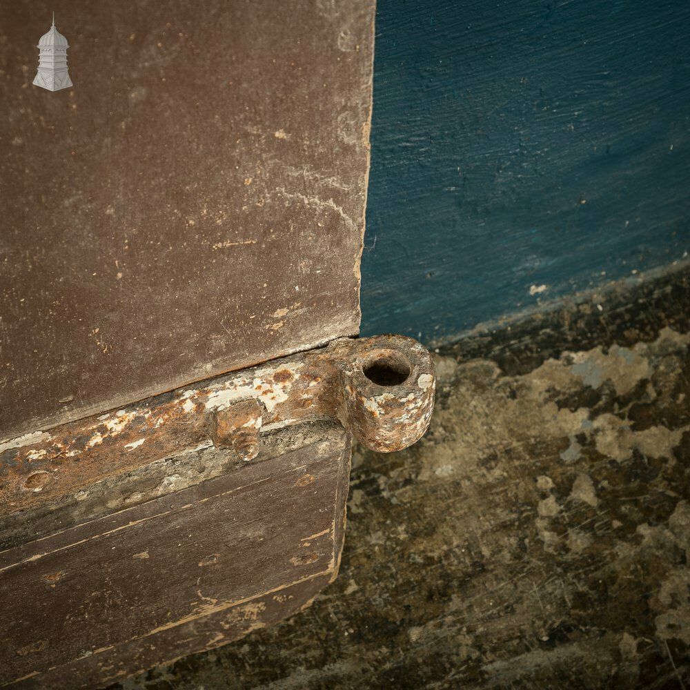 Hardwood Barn Door, 18th C Braced And Ledged With Period Repair And Distressed Brown Paint Finish photo buy