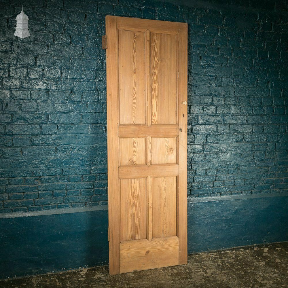 Pitch Pine Door, 19th C 6 Panel Internal Door photo Home Fixtures