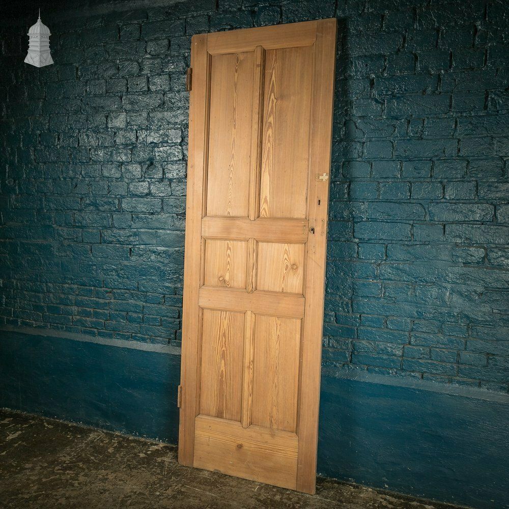 photo for sale Pitch Pine Door, 19th C 6 Panel Internal Door