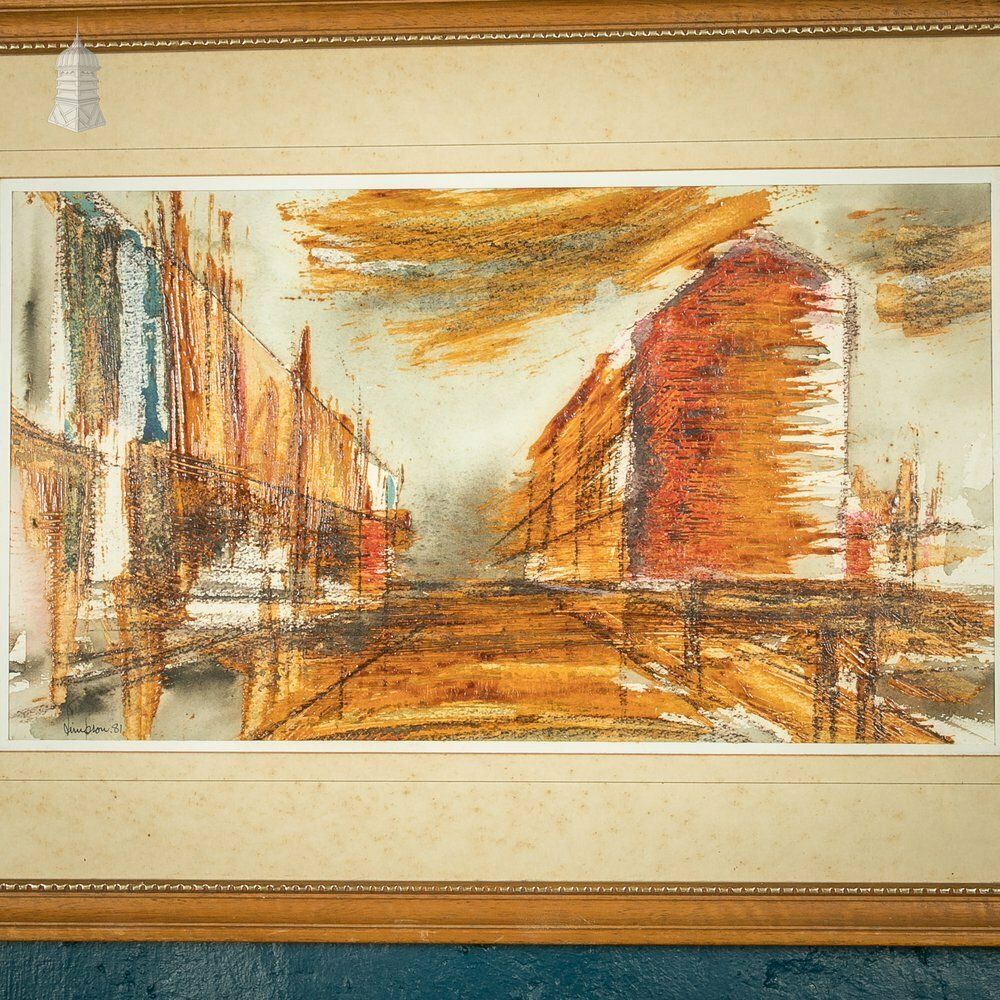 Oil Painting Of A Street Signed ‘Simpson 81’ photo furniture