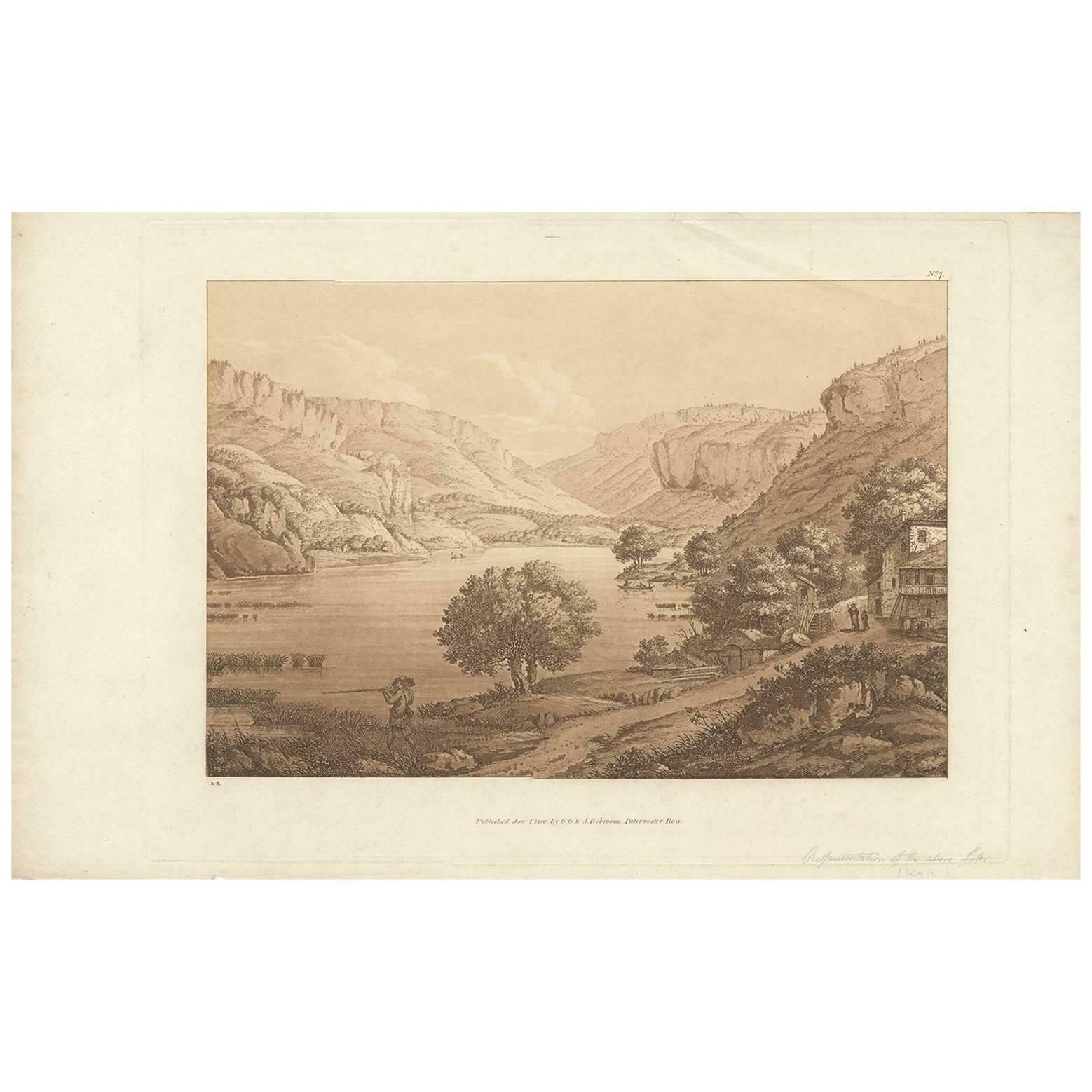 Antique Print Of A Village In Switzerland By J. Robinson, 1800
