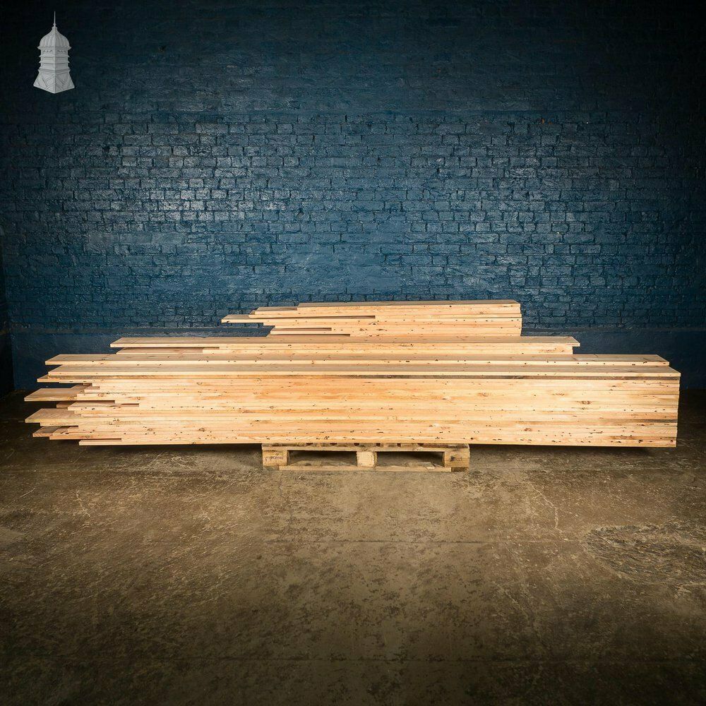 Batch Of 56 Square Metres Of 8.5" Wide Pine Floorboards Cut From Salvaged Victorian Ceiling Joists Planned On Both Sides photo Home Fixtures