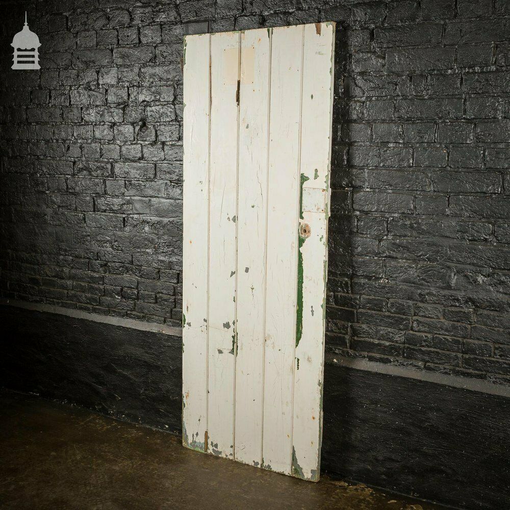 19th C White Painted Ledged And Braced Internal Cottage Door photo for sale