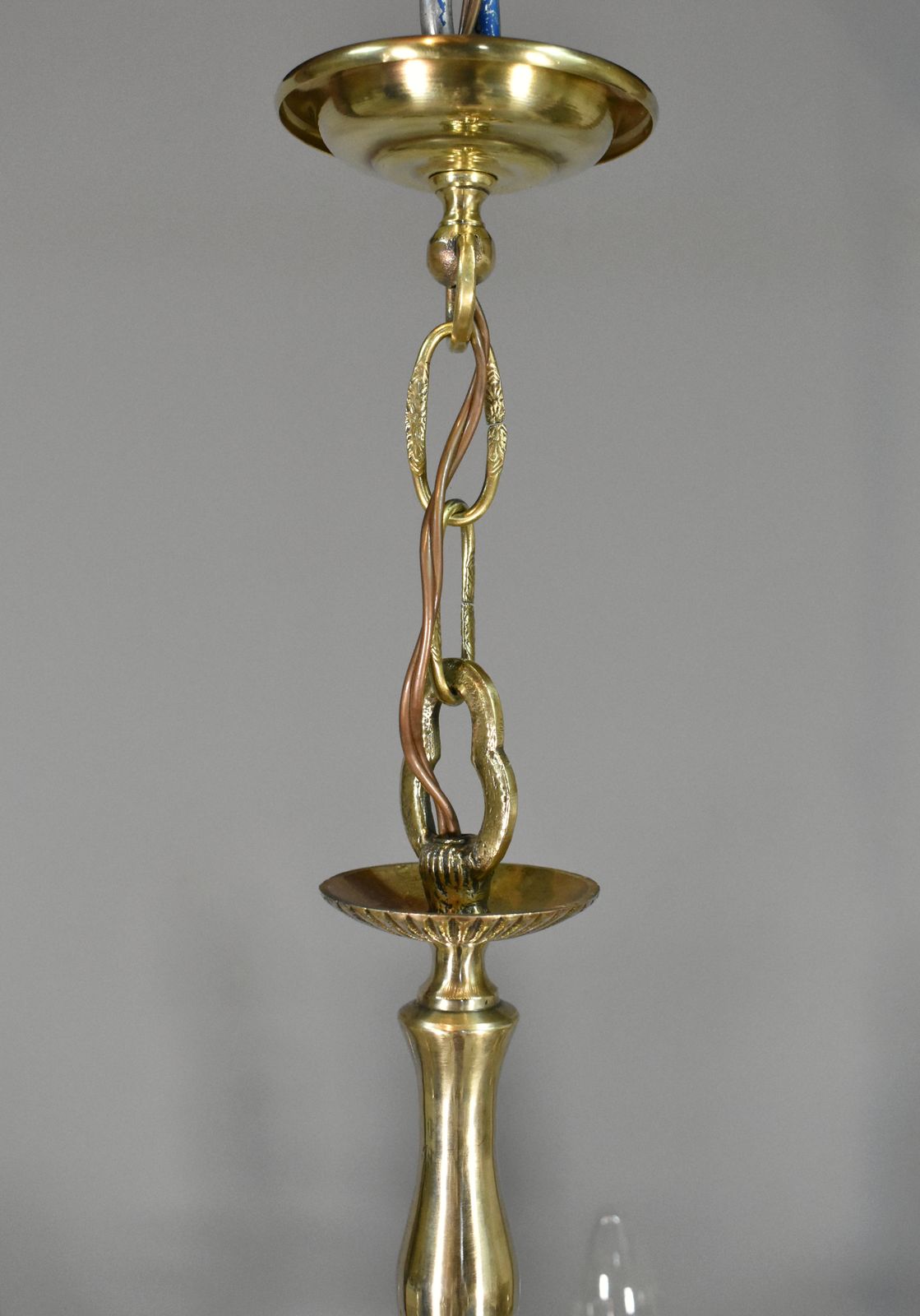 photo vinterior Antique French Six Light Bronze Chandelier Louis XVI Style