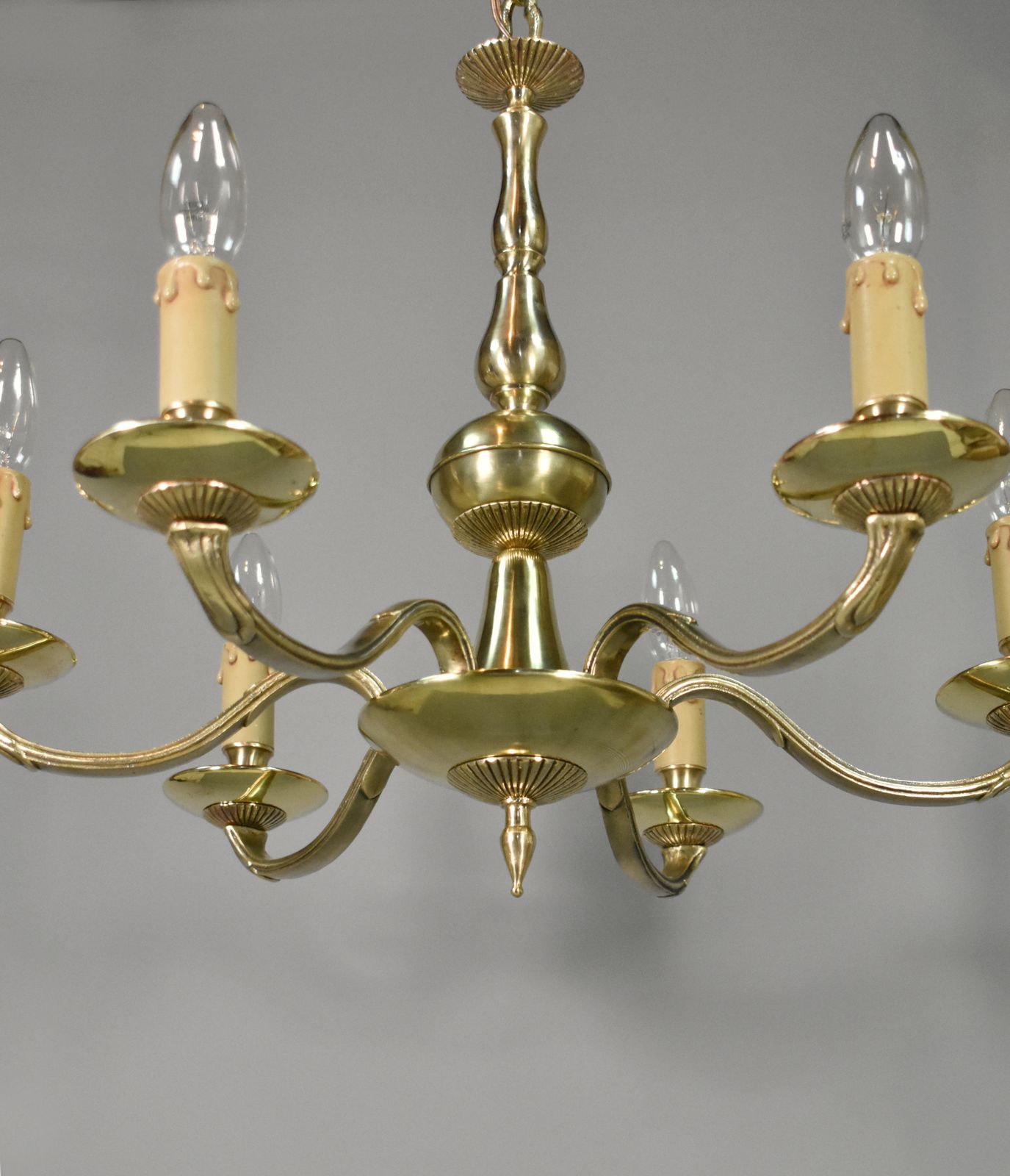 Antique French Six Light Bronze Chandelier Louis XVI Style photo 510.0