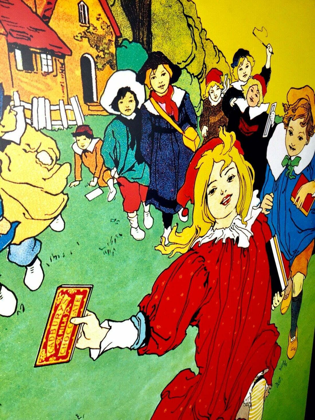 Antique Advertising   Large 70s Cadburys Poster Salvaged From Bournville Factory photo vintage
