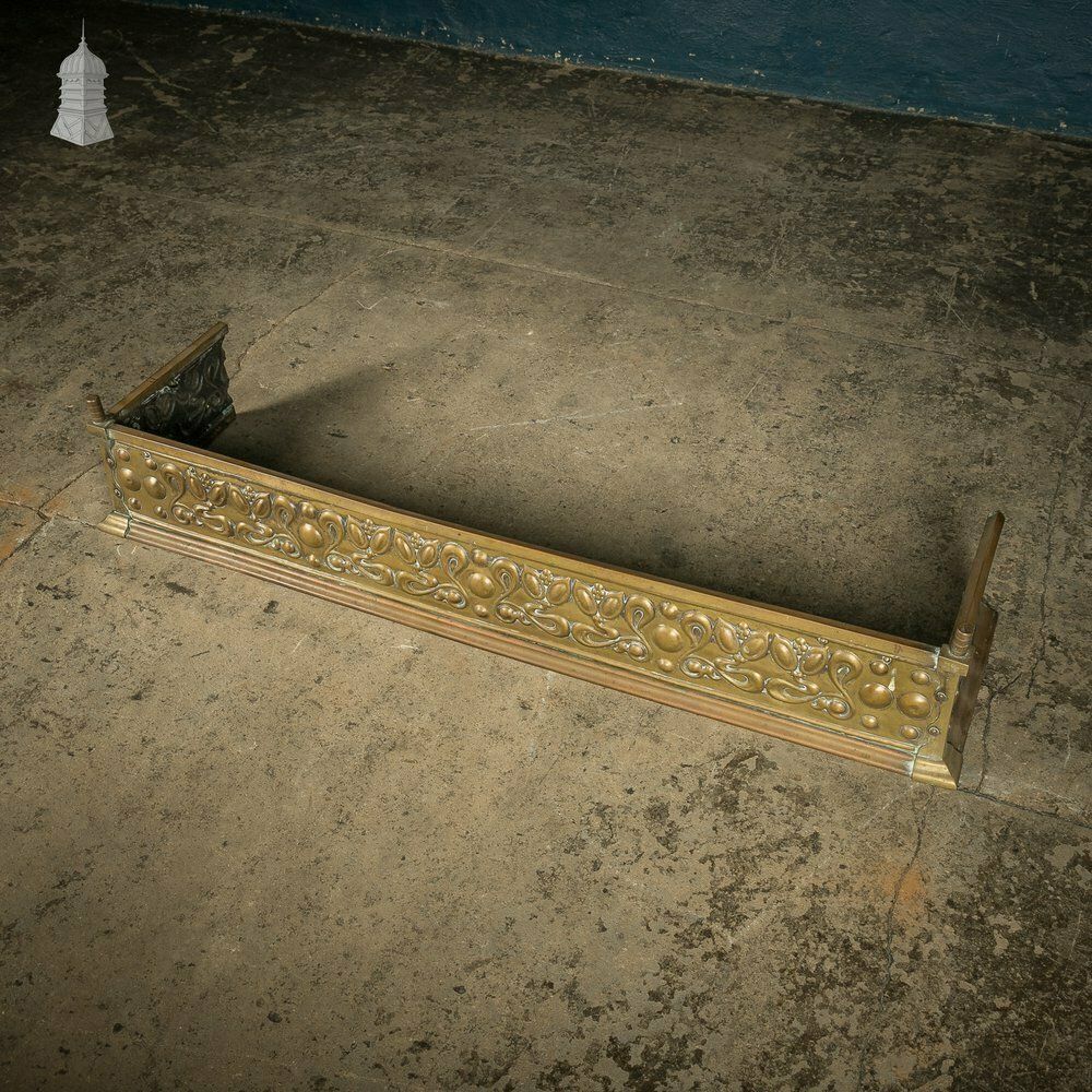 Brass Fireplace Fender, Art Nouveau photo furniture