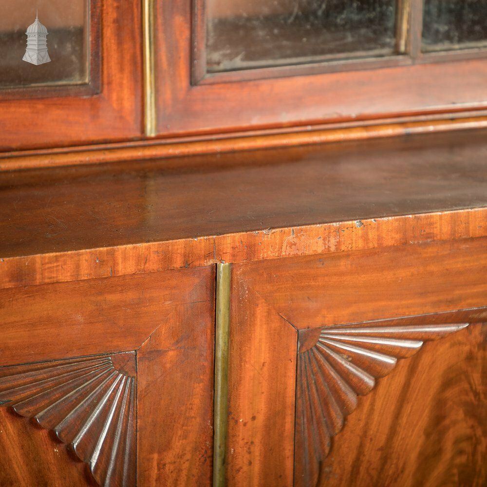 Regency Bookcase Cabinet, Arch Top Mahogany With Astral Glazing photo vinterior