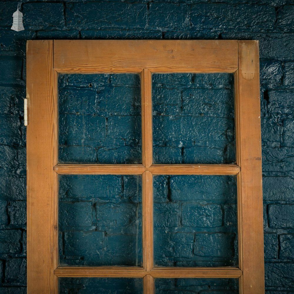 Half Glazed Door, 19th C Pitch Pine, 6 Over 2 Panel photo 420.0