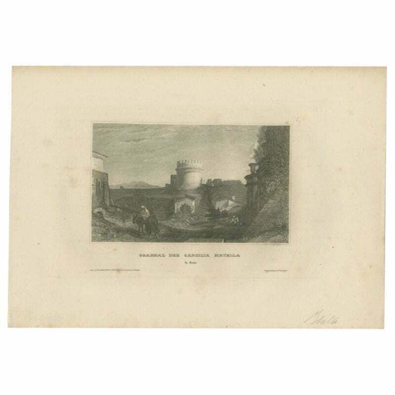 Antique Print Of The Tomb Of Caecilia Metella By Meyer, 1836