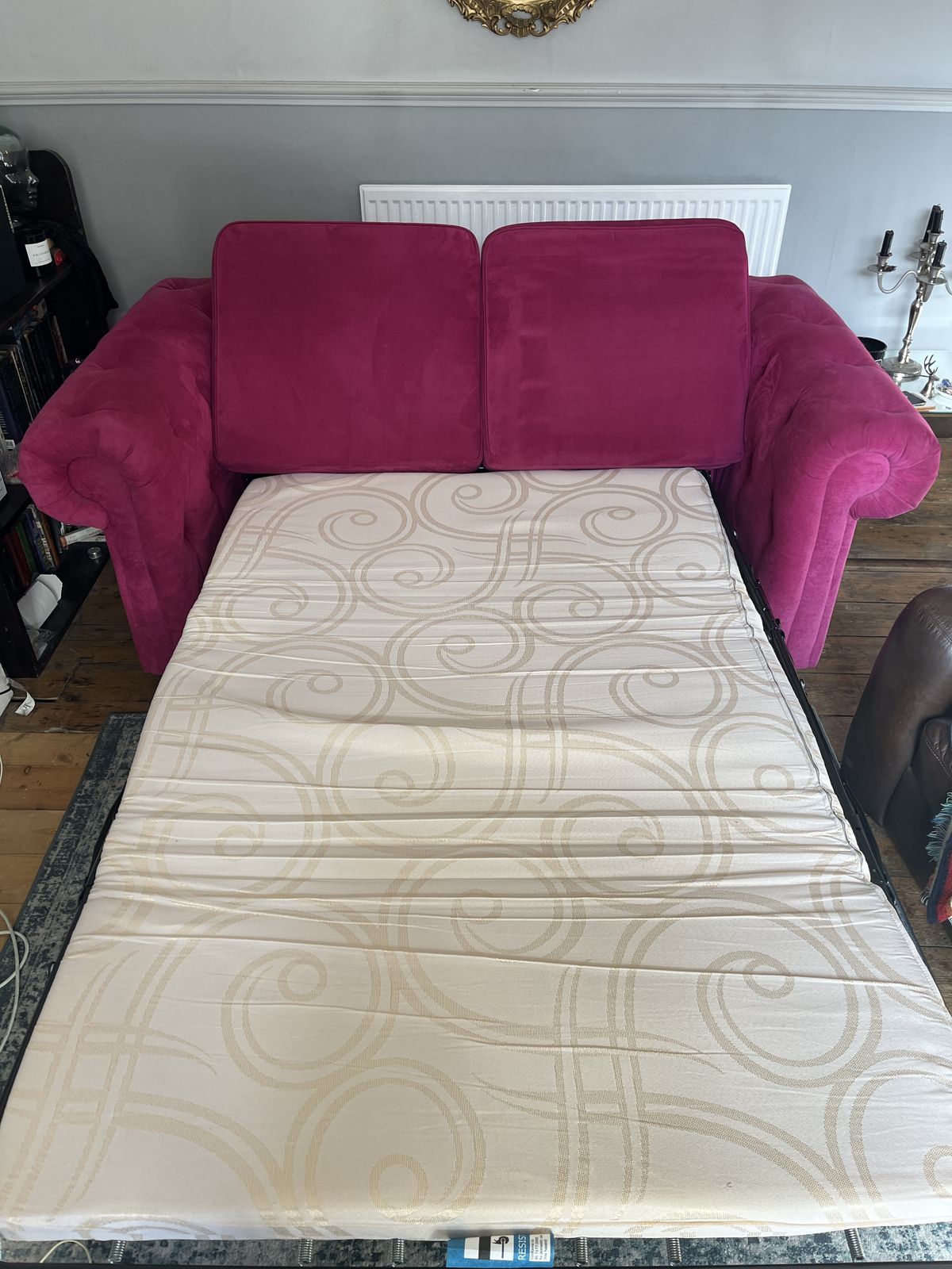 Pink Chesterfield Style Sofabed photo furniture
