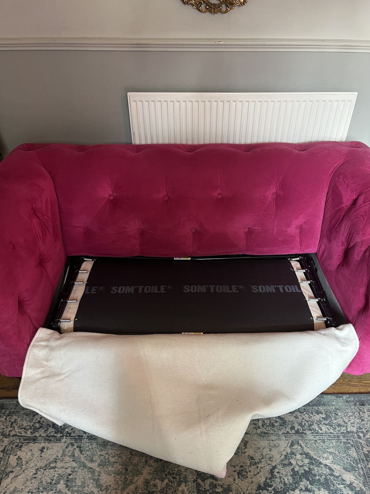 Pink Chesterfield Style Sofabed photo for sale