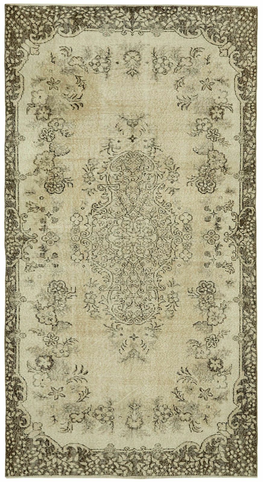 5x9 Beige Turkish Vintage Area Rug   41596