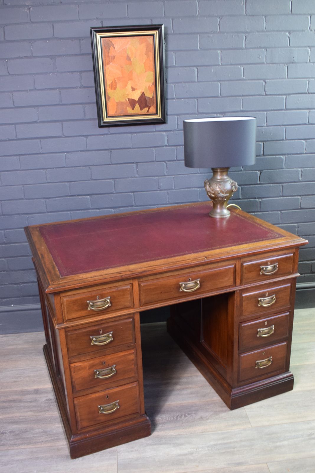 Mahogany Leather Top  Desk ,A Nice Example Of The Manchester Furniture Makers Goodalls & Co photo for sale