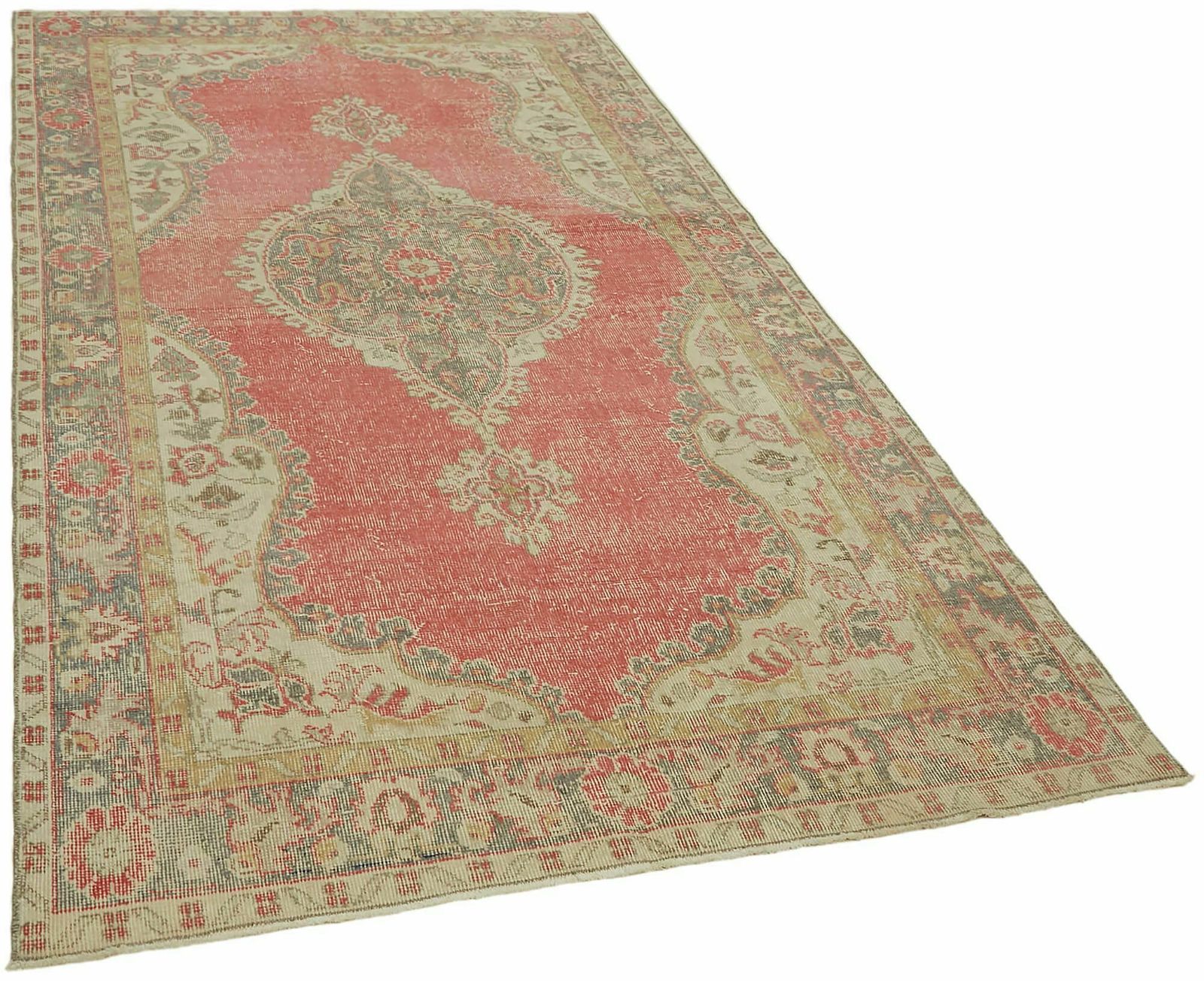5x9 Beige Turkish Vintage Area Rug   44646 photo furniture