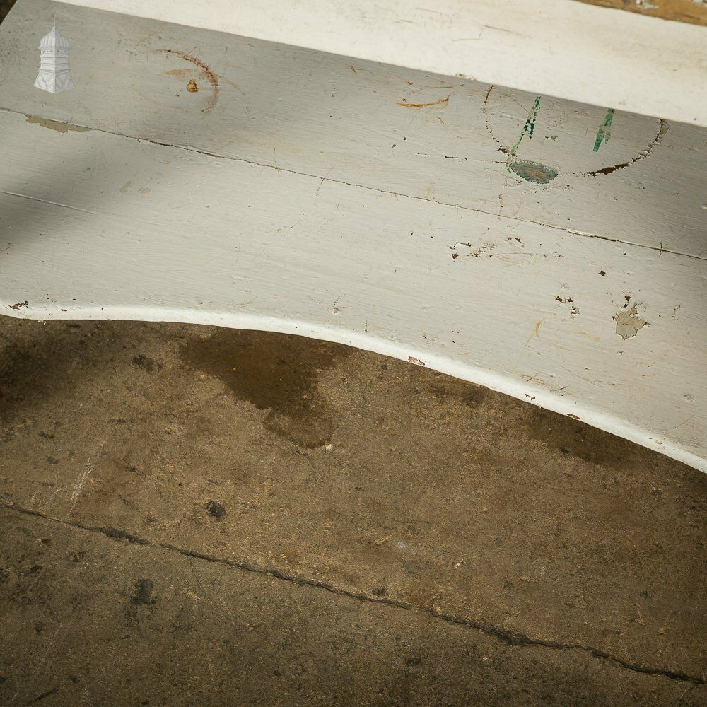 Furniture Small Rustic 18th C Pine Table With Distressed White Paint Finish photo