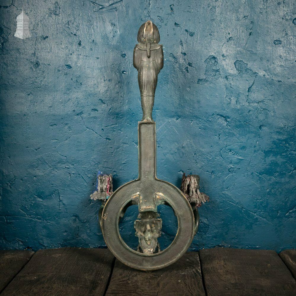 Bronze Georgian Wall Sconce With Egyptian Sarcophagus And Lion Head Details photo vinterior