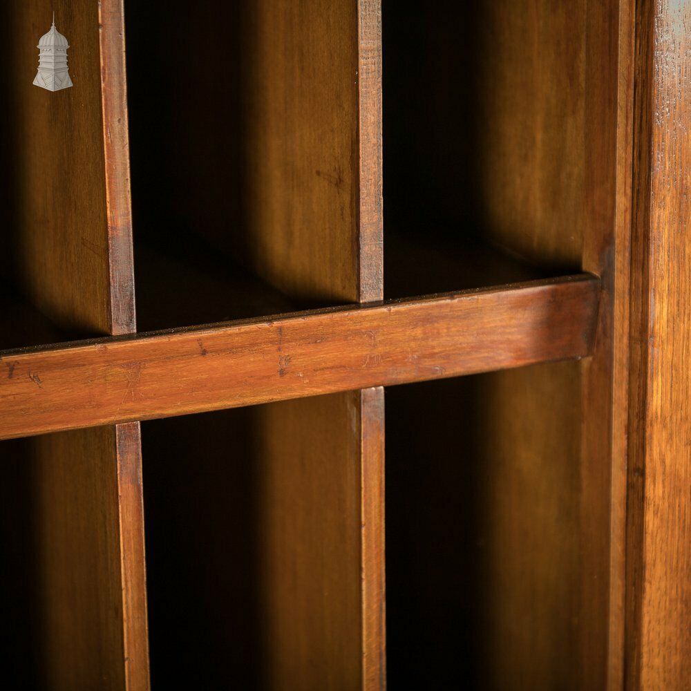Furniture Tambour Front Cabinet, Mahogany And Oak Construction With Internal Pigeonhole Shelving From A Liner photo