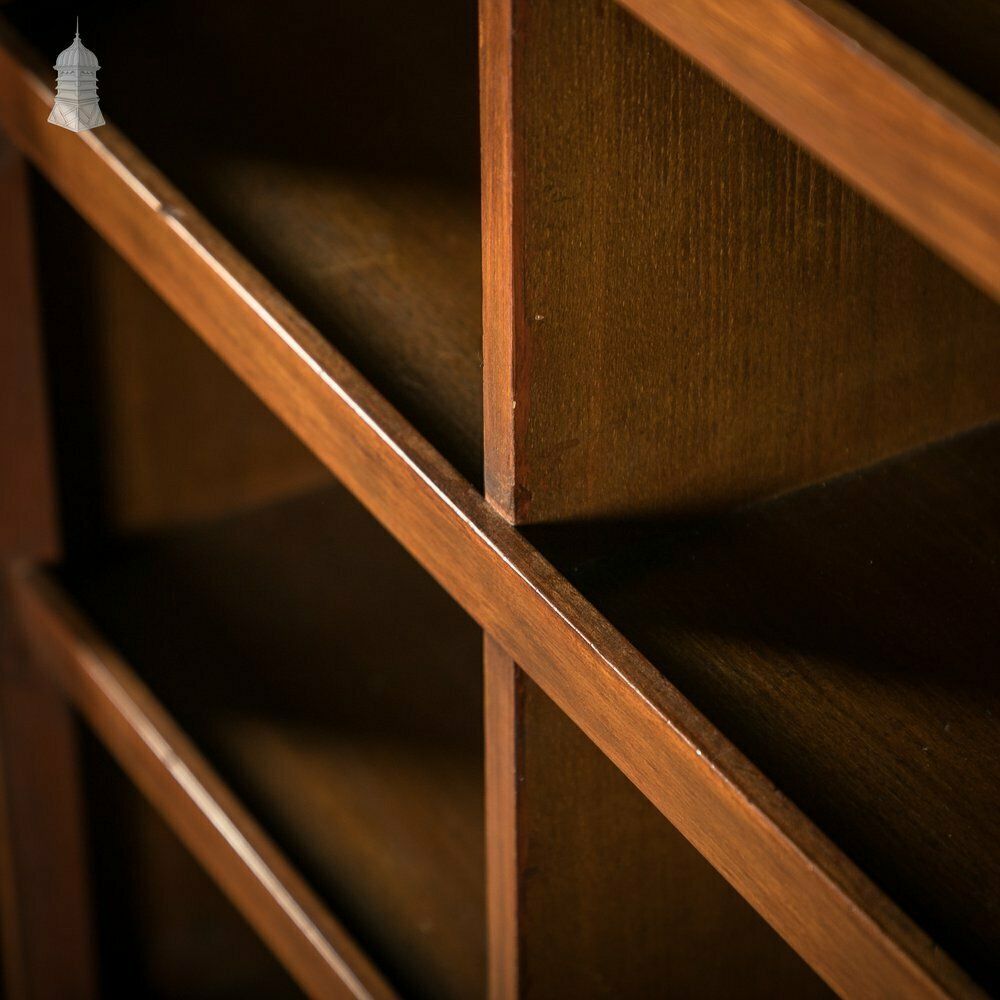 Furniture Tambour Front Cabinet, Mahogany And Oak Construction With Internal Pigeonhole Shelving From A Liner photo