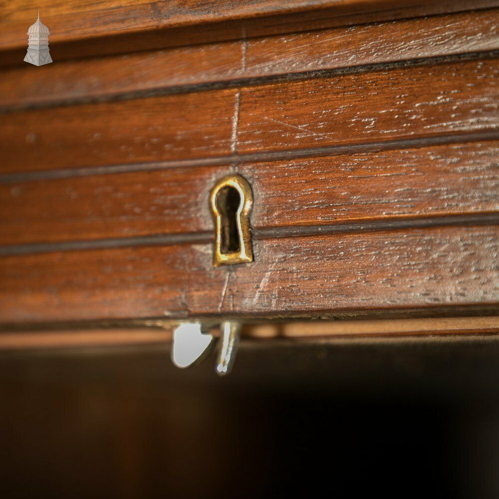 photo furniture Tambour Front Cabinet, Mahogany And Oak Construction With Internal Pigeonhole Shelving From A Liner