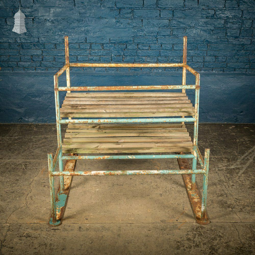 Metal Industrial Shelving With Wooden Slats photo 330.0