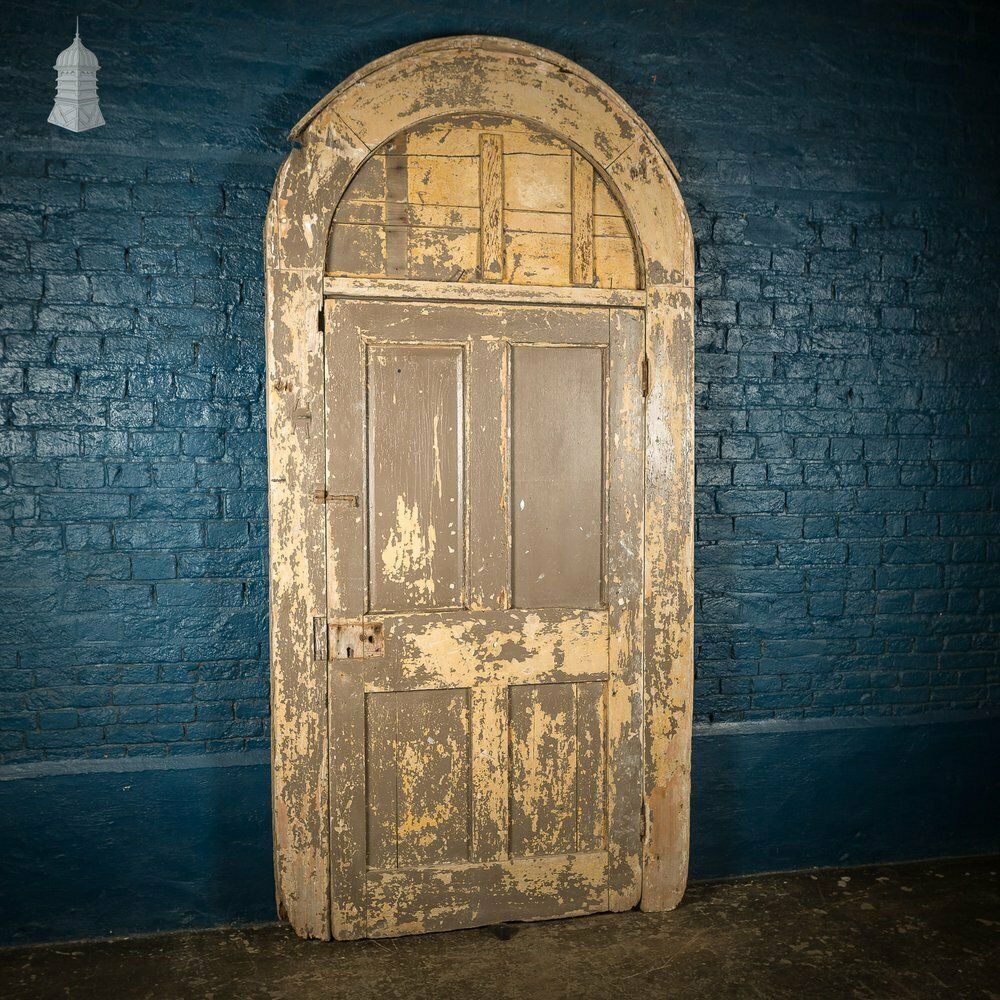 photo buy Large Georgian Arch Top Door Frame And Door With Distressed Paint Finish