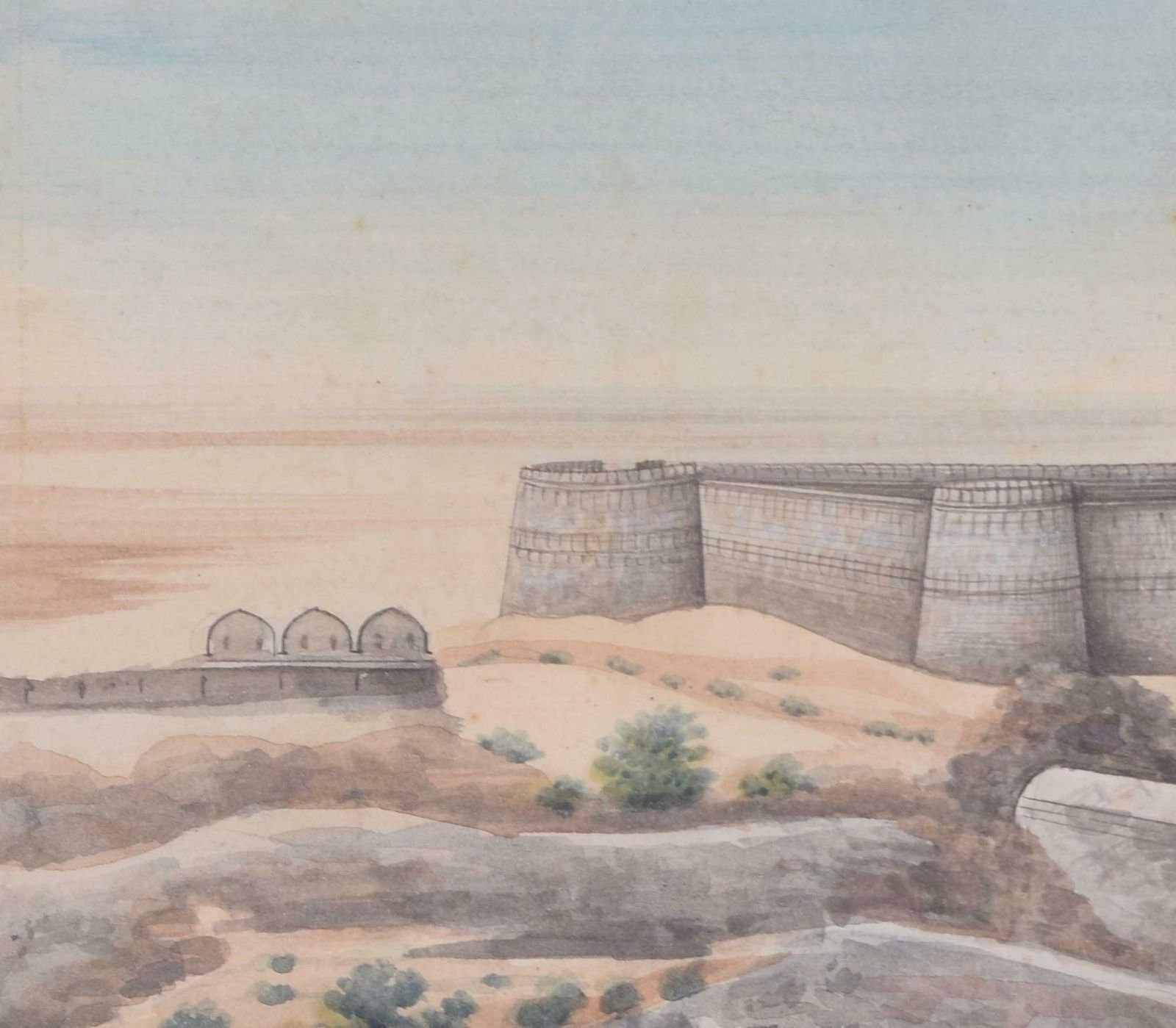 Tughlaqabad Fort, Delhi, India Watercolour photo for sale