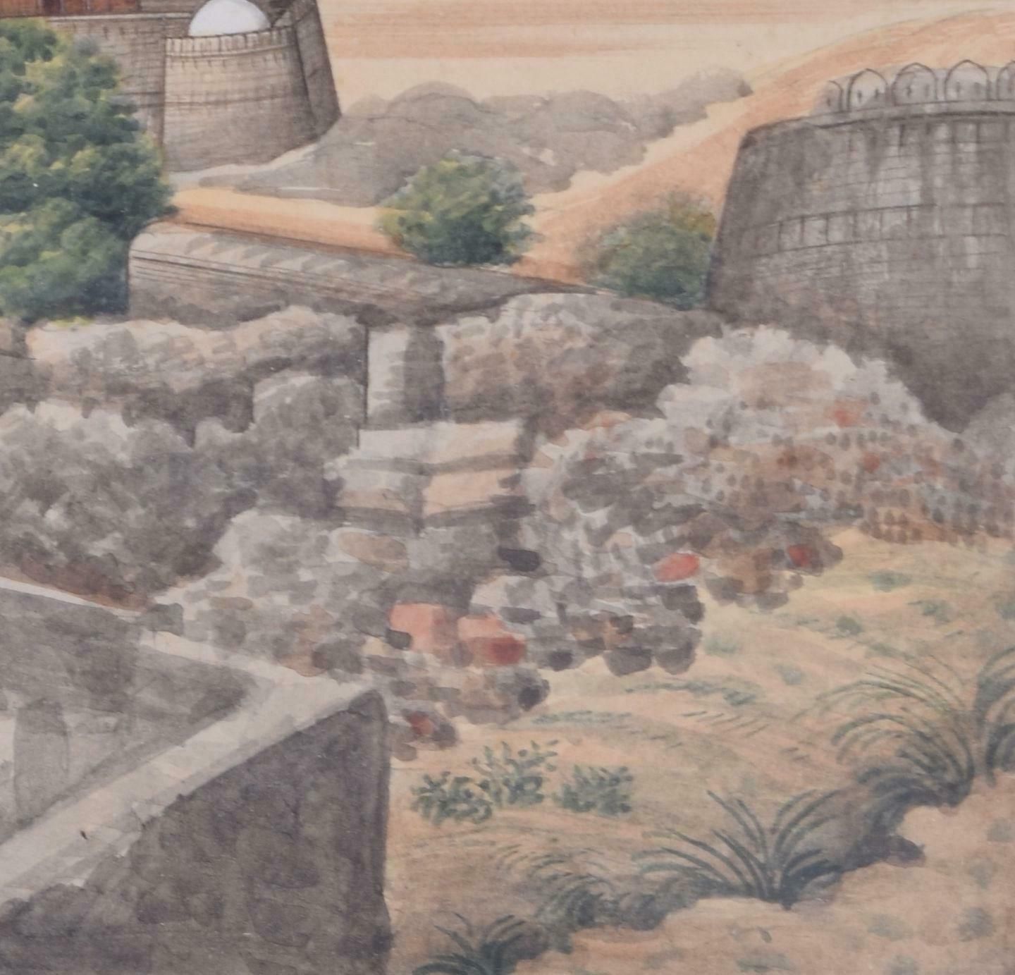 Tughlaqabad Fort, Delhi, India Watercolour photo vinterior