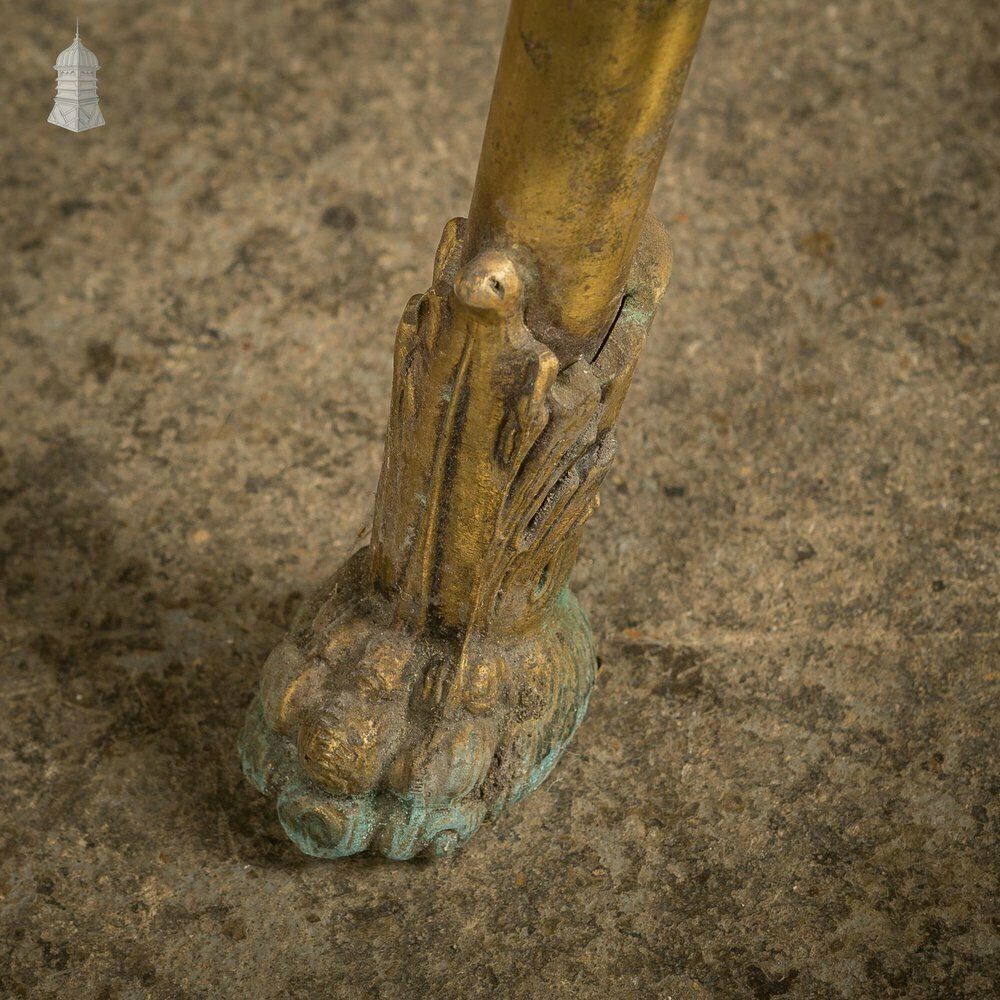 Pair Of Vintage Brass Lion Head And Paw Detail X Frame Stools For Upholstery photo Furniture