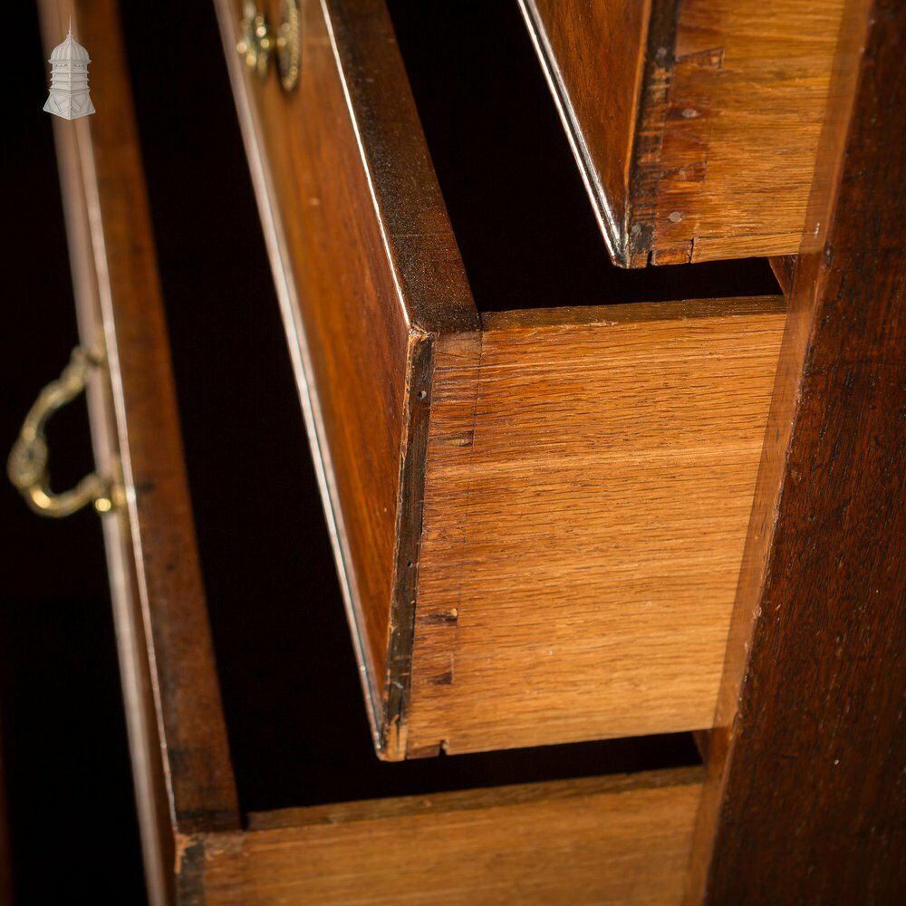 Very Wide Georgian Mahogany 4 Drawer Chest Brass Drop Handles photo vinterior