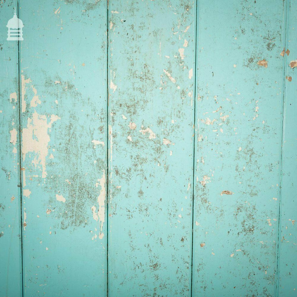 Small 19th C Light Blue Painted Ledged And Braced Pine Internal Cottage Door photo for sale