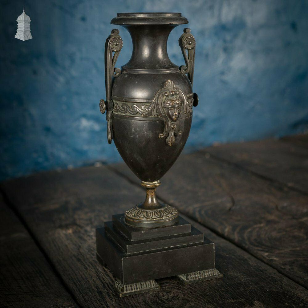 photo furniture 19th C Grand Tour Decorative Black Finish Bronze Mantle Piece Urn