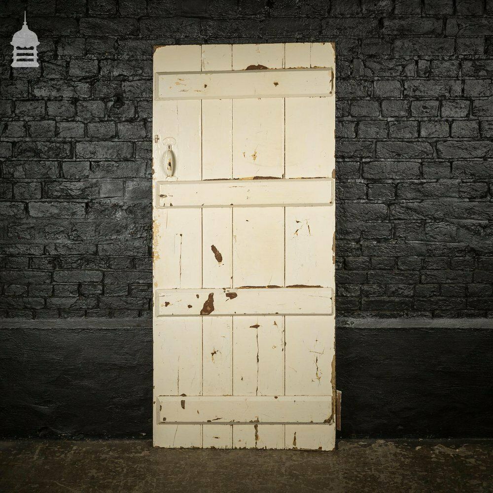 photo for sale 17th C White Pained Pine Ledged And Braced Cottage Door