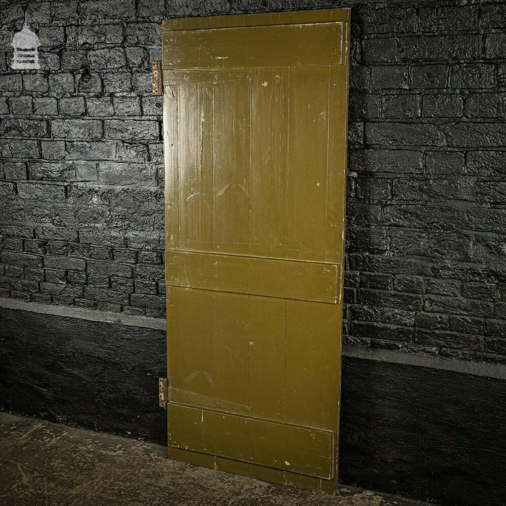 Early 20th C Ledged And Braced Brown Painted Cottage Door With T Hinge photo vinterior