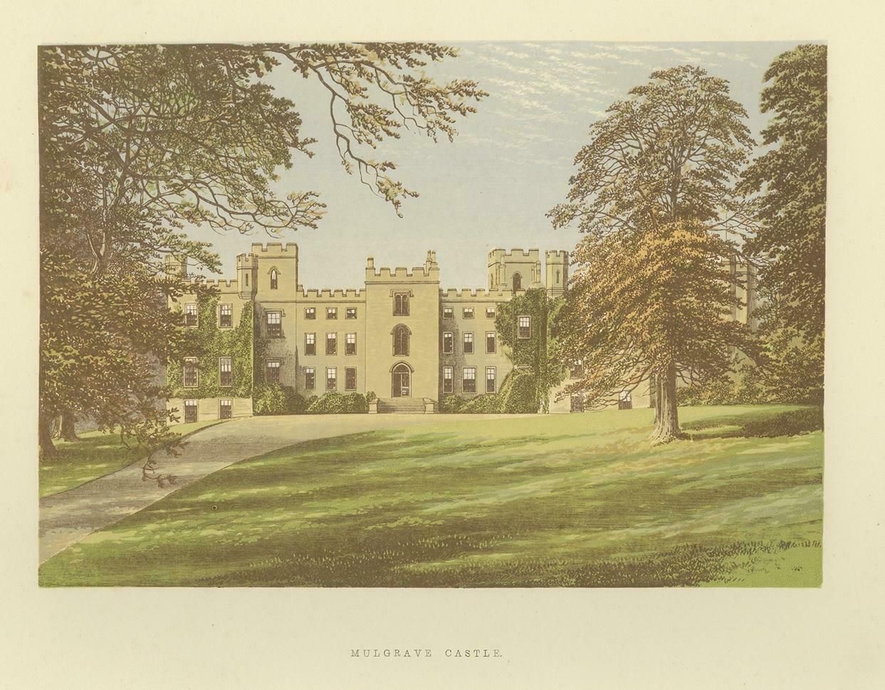 Antique Print Of Mulgrave Castle By Morris, Circa 1880 photo furniture