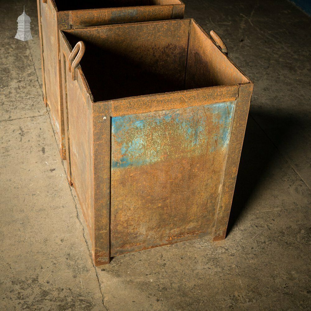 Pair Of Heavy Duty Steel Industrial Workshop Bins photo furniture