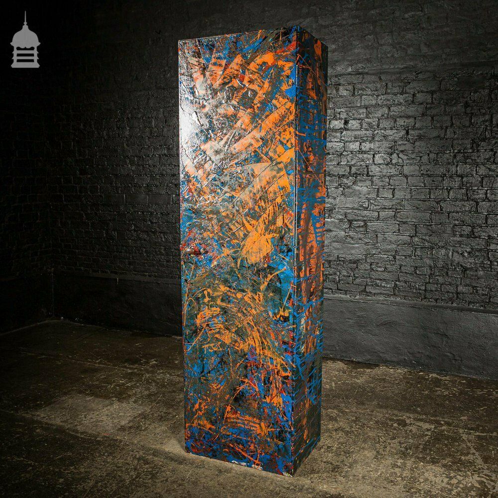 1940’s Metal Wwii Military Cabinet With Abstract Painted Finish No. 2 photo furniture