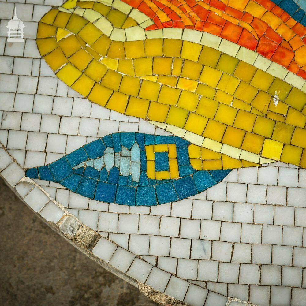photo vinterior Pair Of Circular Floor Mosaics With Colourful Joker Designs