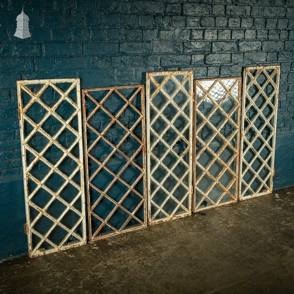 Batch Of 5 Diamond Metal Window Frames photo for sale