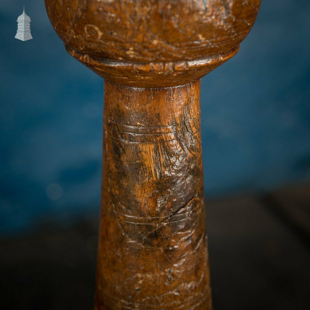 17th C Turned Wooden Candle Stick photo Home Decor
